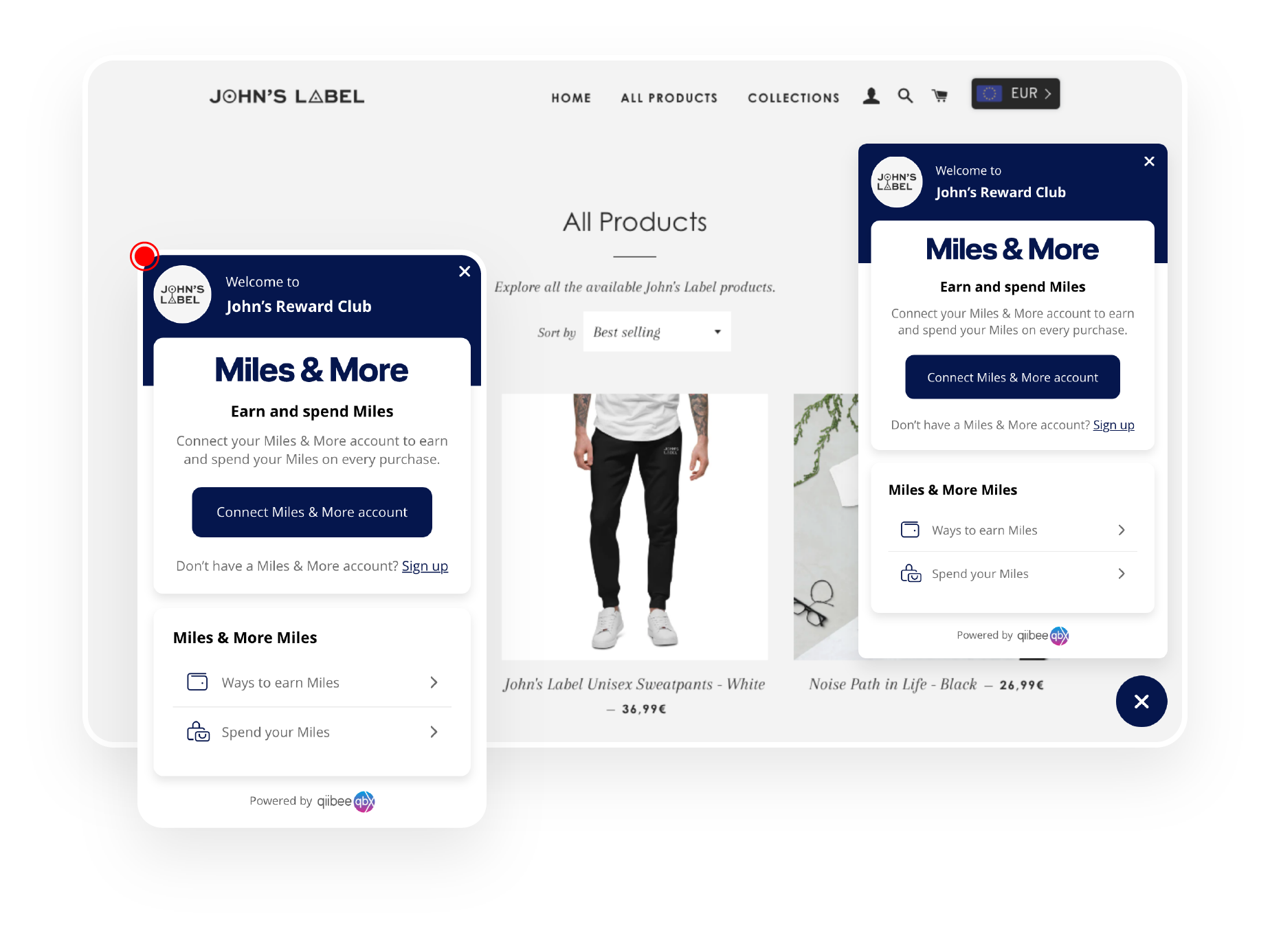 Shopify Miles & More Anmeldung