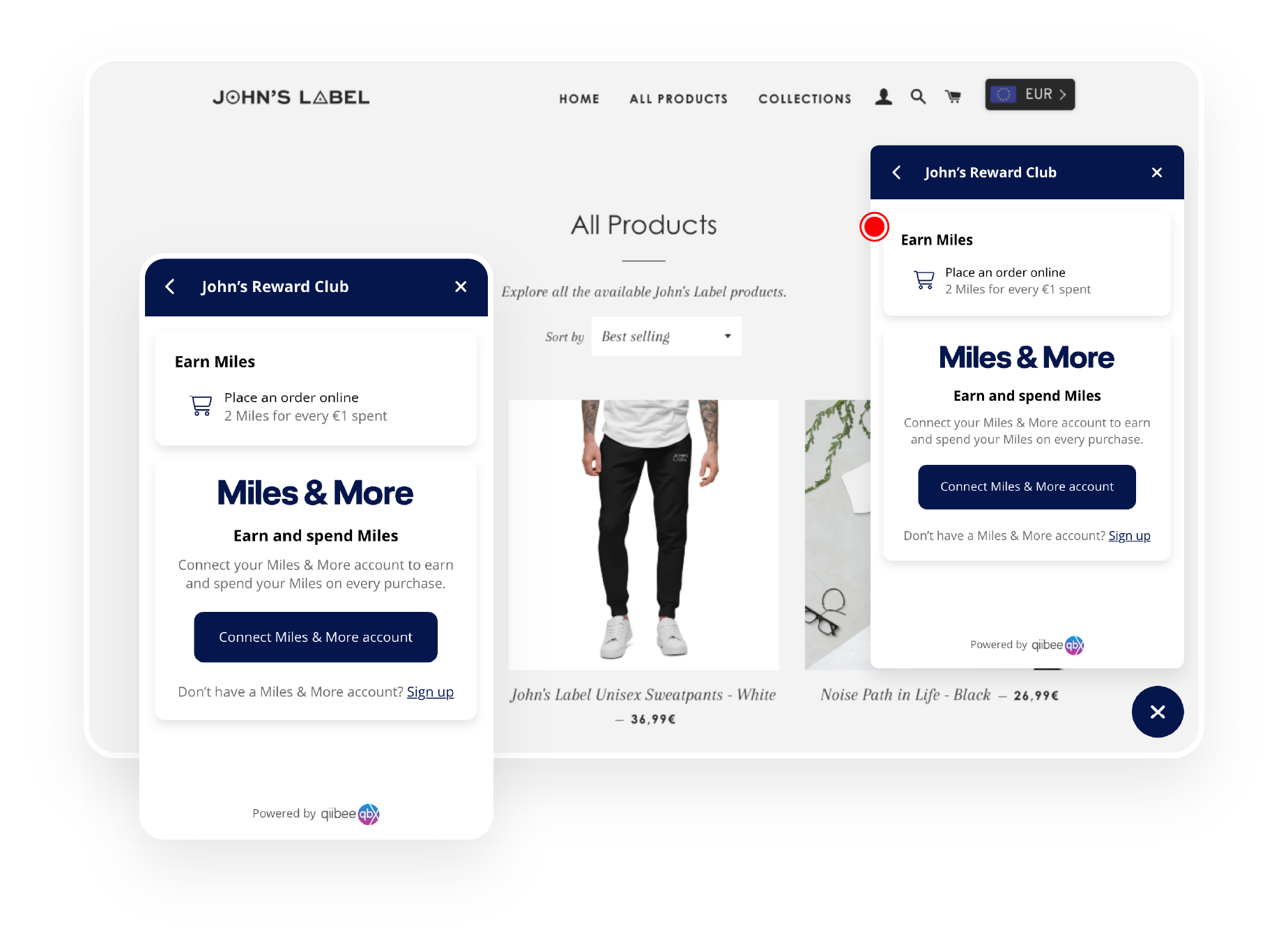 Shopify Miles & More Earn